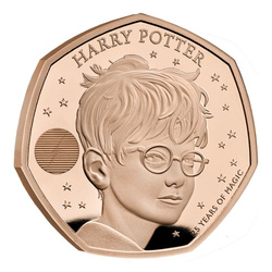 Harry Potter 25th Anniversary 50p Gold 2022 Proof 