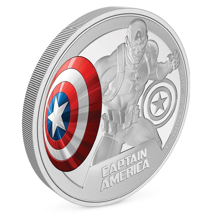 Niue: Marvel – Captain America barevná 1 unce stříbra 2023 Proof