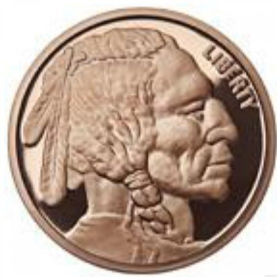 Indian Head Buffalo 1 oncia di rame