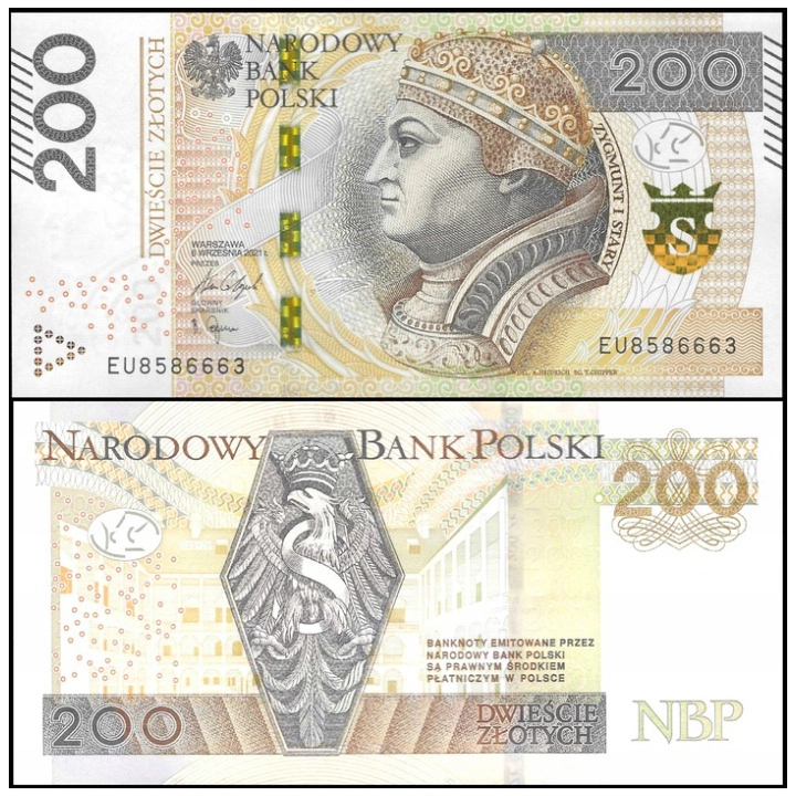 Lengyel 200 złoty bankjegy (200 PLN) UNC