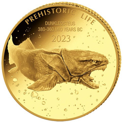 Congo: Vita preistorica - Dunkleosteus 0,5 grammi d'oro 2023 Proof