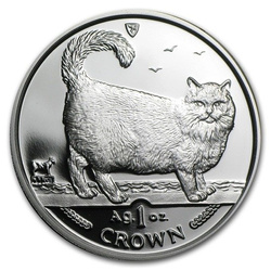 Isle of man cat series: Birman Cat 1 oz Silver 1998 Proof