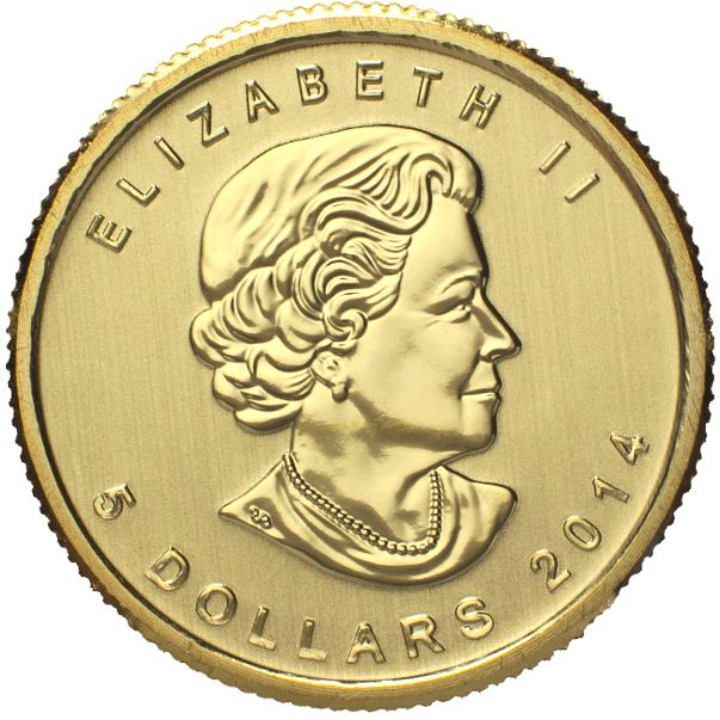 Kanadyjski Liść Klonowy 1/10 uncji Złota 2014