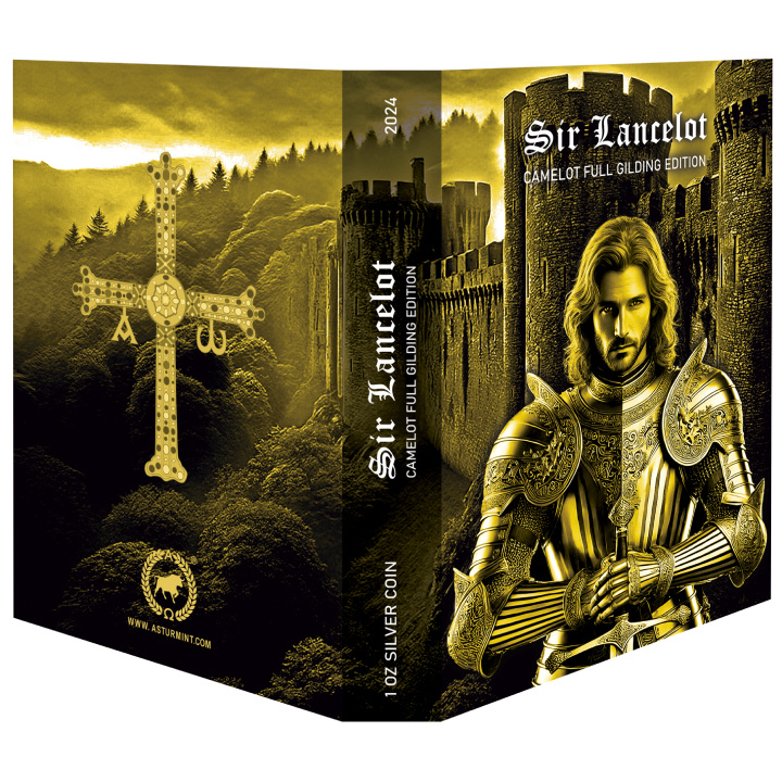 Niue: Camelot - Sir Lancelot pozłacany 1 uncja Srebra 2024