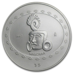 1997 Mexico 1 oz Silver 5 Mascara