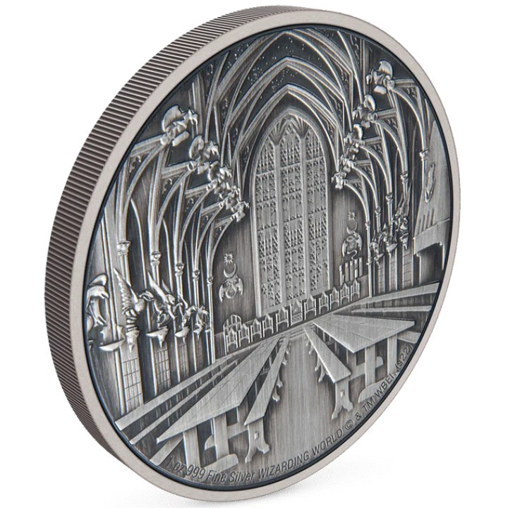 Niue: Harry Potter - Hogwarts The Great Hall 1 uncja Srebra 2022 Antique Finish