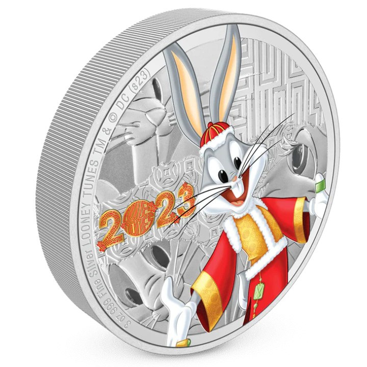 Niue: Looney Tunes Year of the Rabbit – Bugs Bunny kolorowany 3 uncje Srebra 2023 Proof