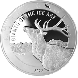 Ghana: Gigantes de la Edad de Hielo - Reno 1 oz Plata 2022