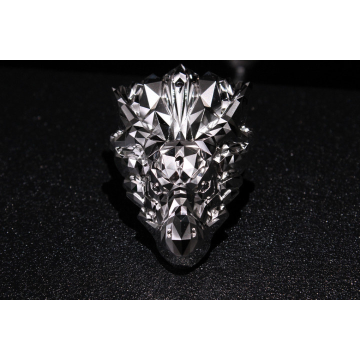 Lowpoly Lunar: Año del Dragón 2 oz Plata Proof Alto Relieve