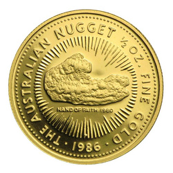 Perth Mint: Australian Nugget 1/2 uncji Złota 1986