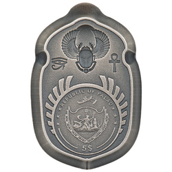 Palau: Scarab - Cheops 1 uncja Srebra 2023 Ultra High Relief Antiqued Coin