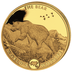 Zestaw 4 monet Congo: World‘s Wildlife - The Bear Złoto 2022 Proof