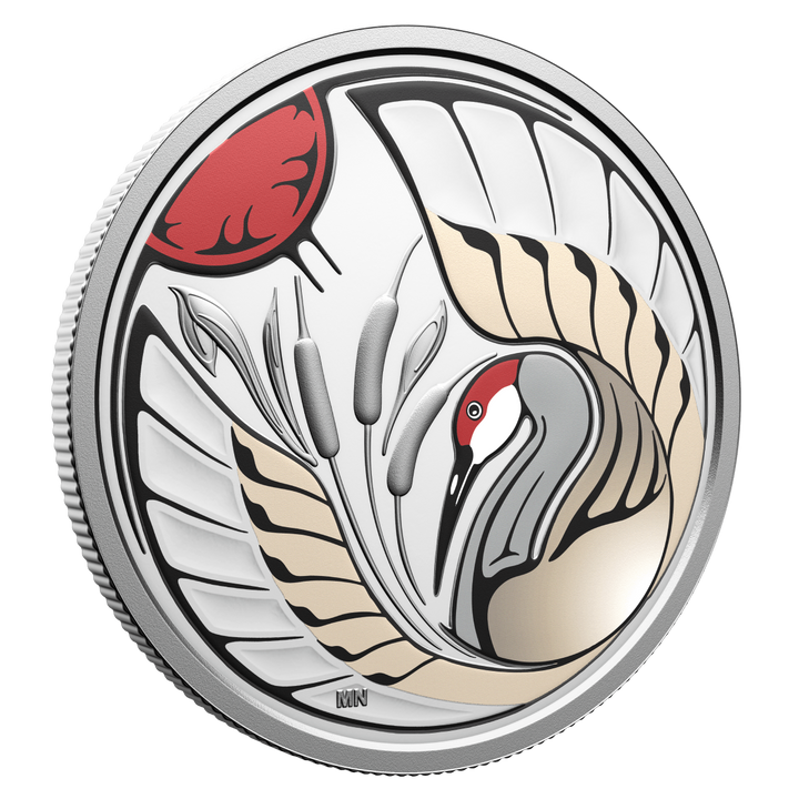 Srebrna Moneta Canada: Clan Animals - Sandhill Crane kolorowany $15 Srebro 2026 Proof