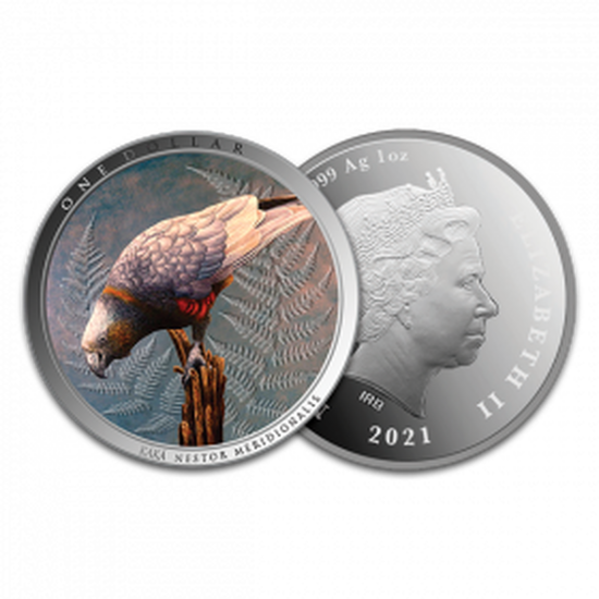Kaka coloured 1 oz Silber 2021 Proof