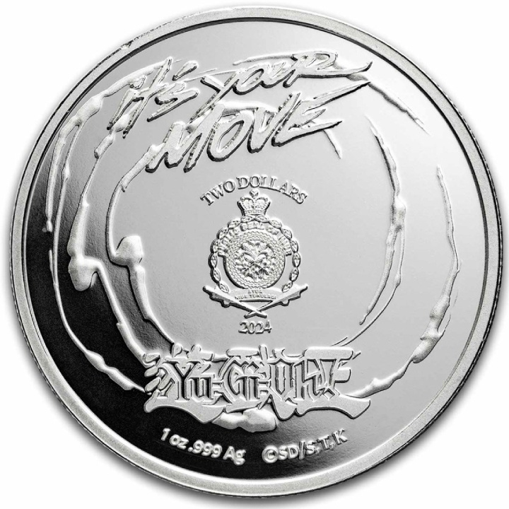 Niue: Yu-Gi-Oh! Luna de color 1 oz Plata 2024 Slab