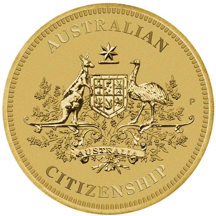Australian Citizenship $1 Aluminium Bronze 2024 (coin in the card)
