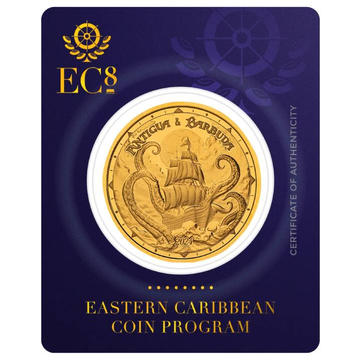 Antigua & Barbuda: Rum Runner y Kraken 1 onza de Oro 2024 Proof