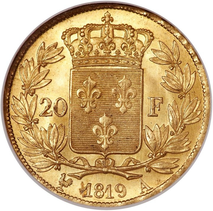 Francia, 20 Francos Luis XVIII 1814-1824