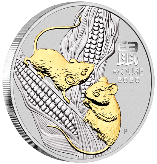 Lunar III: Año del Ratón Set 3 oz Plata Estreno 01.10