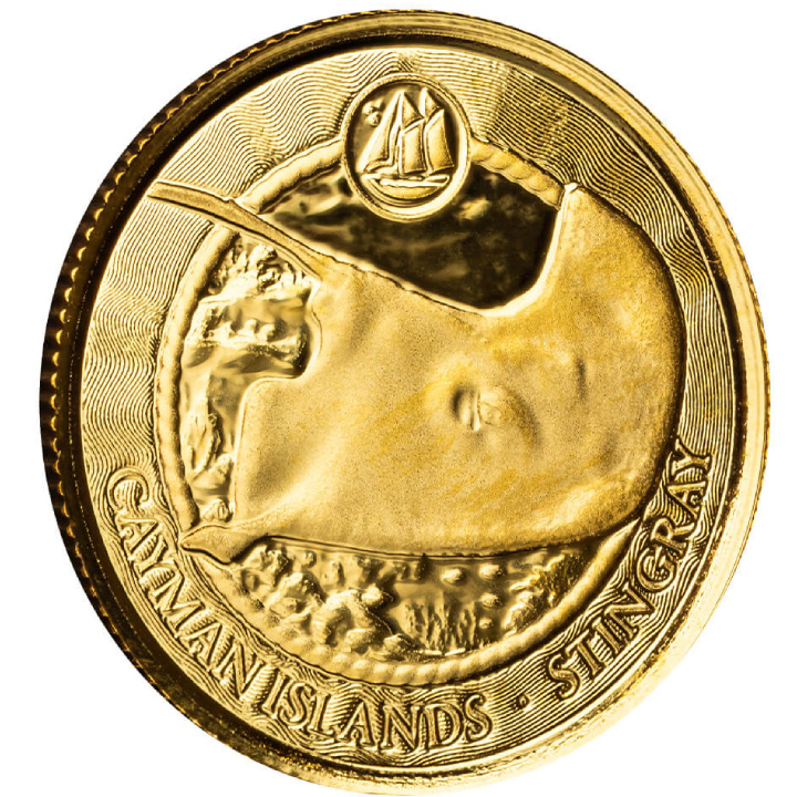 Kajmán-szigetek: Stingray 1/10 uncia arany 2024 Prooflike