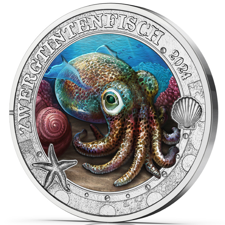 Hawaii bobtail tintahal színes 3 eurós réz 2024