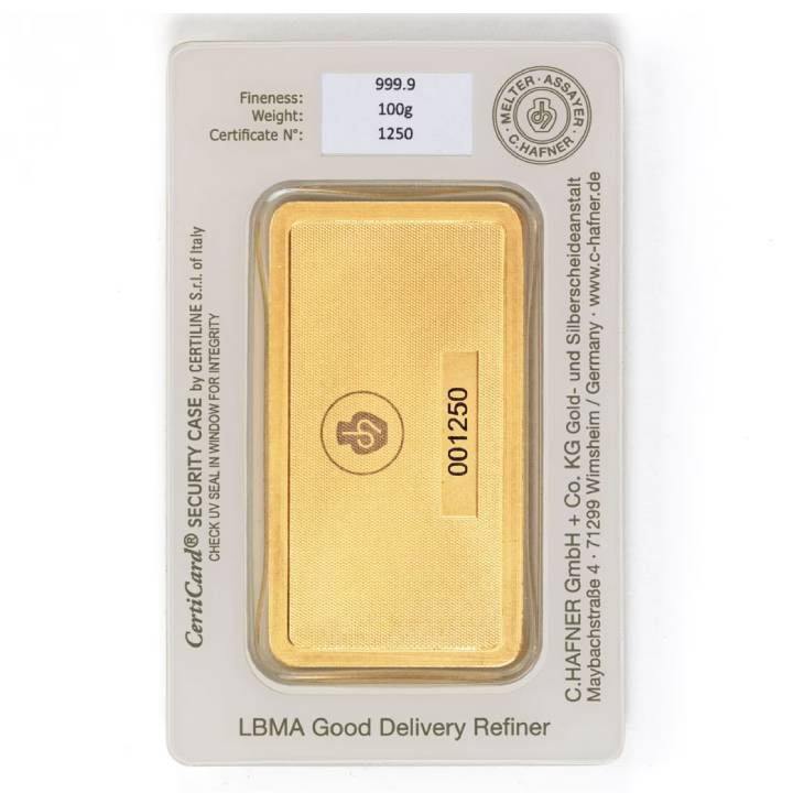 C. Hafner 100 g Gold Bar