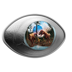 Canada: Dinosaur Eye 1 uncja Srebra 2025 Proof Shaped Coin