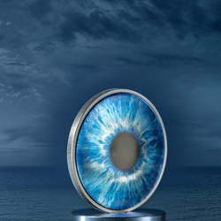 Palau: Coloreyezed – Ocean Blue coloured 1 oz Silver 2022 Proof