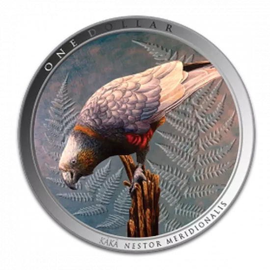 Kaka coloured 1 oz Silber 2021 Proof