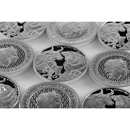 Tokelau: Bull & Bear 1 oz Silber 2022