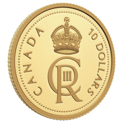 Canada: His Majesty King Charles III's Royal Cypher $10 Gold 2023 Proof 