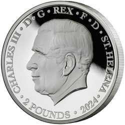 Sainte-Hélène : Faerie Queene - Redcrosse & The Dragon plaqué or 2 onces d'argent 2024 Proof