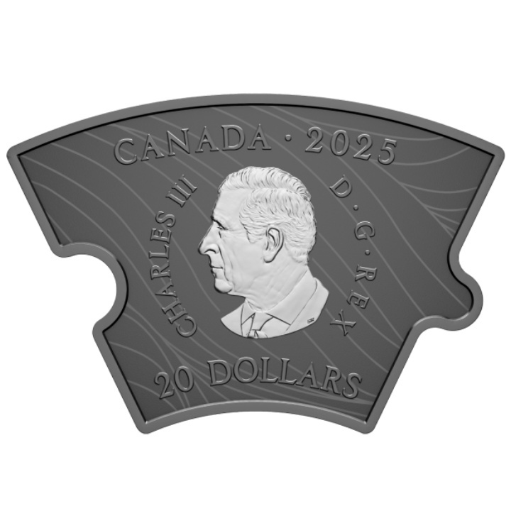 Sada Kanada: Fáze Měsíce 8 stříbrných puzzle mincí 2025 Black Rhodium Reverse Proof