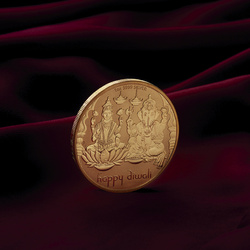 Medallón Diwali bañado en oro 1 oz Plata 2023