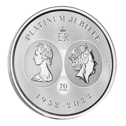 Cayman Islands: The Queen's Platinum Jubilee 1 uncja Srebra 2022 Prooflike 