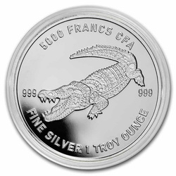 Czad: Mandala Crocodile 1 uncja Srebra 2022