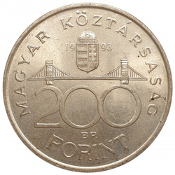 Węgry, 200 forintów Srebro 1992-1993