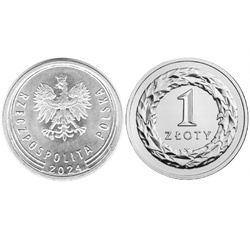Banca Națională a Poloniei 1 zlot sac monetar (100 bucăți) 2024 UNC