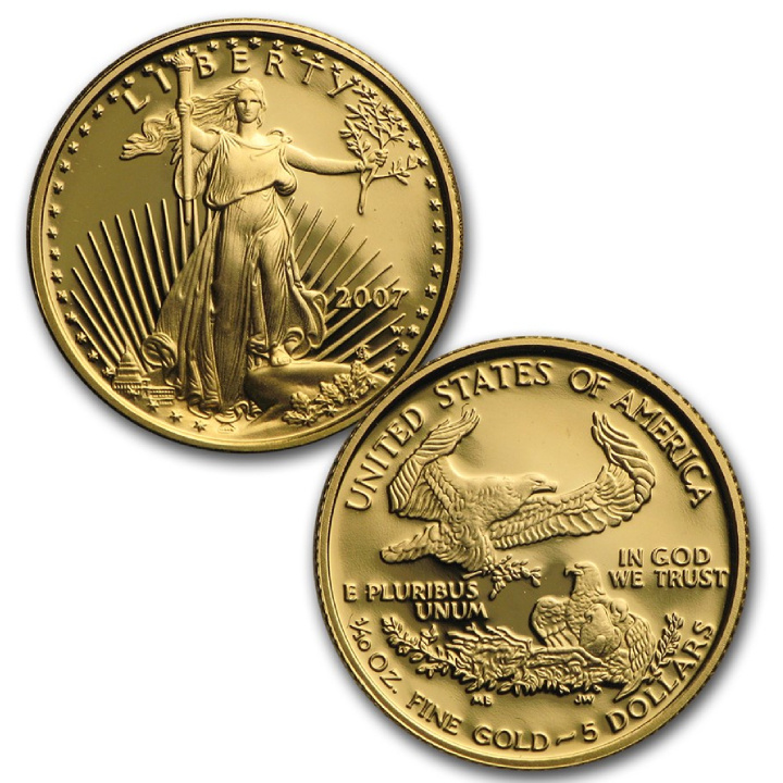 Aquila americana 1/10 oncia d'oro 2007 Proof