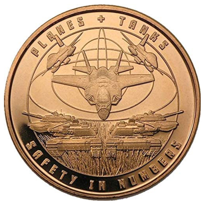 Protect The Future Planes & Tanks 1 oz Copper Round