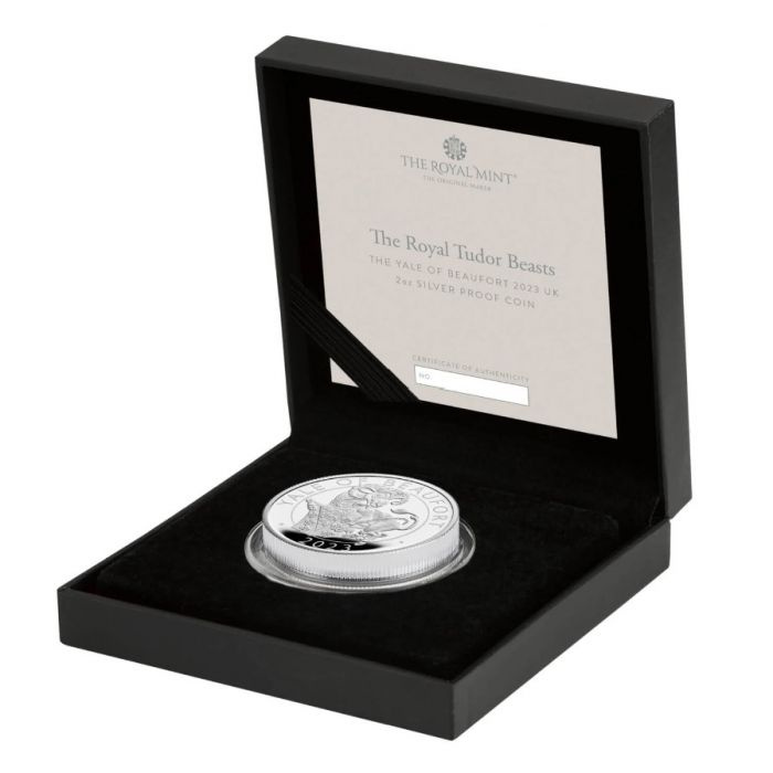 Las Bestias Reales Tudor: El Yale de Beaufort 2 oz Plata 2023 Proof