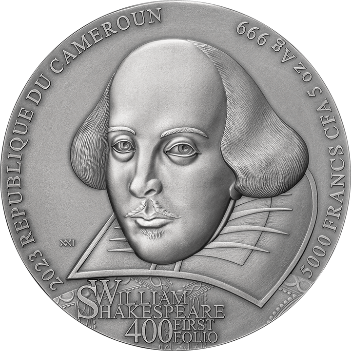 Camerun William Shakespeare 5 oz Argint 2023 Antique Finish
