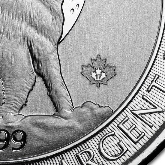 Loup canadien 3/4 once d'argent 2017
