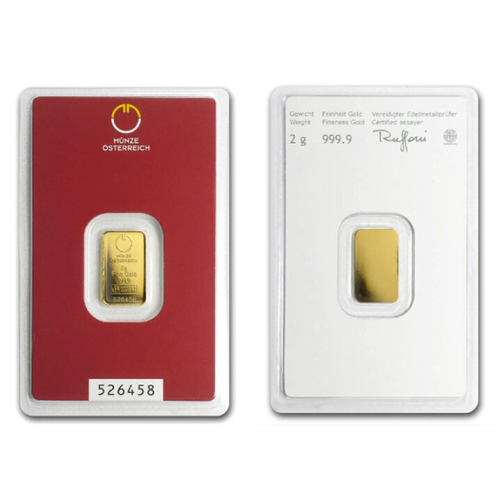 Austrian Mint 2 gramm Goldbarren