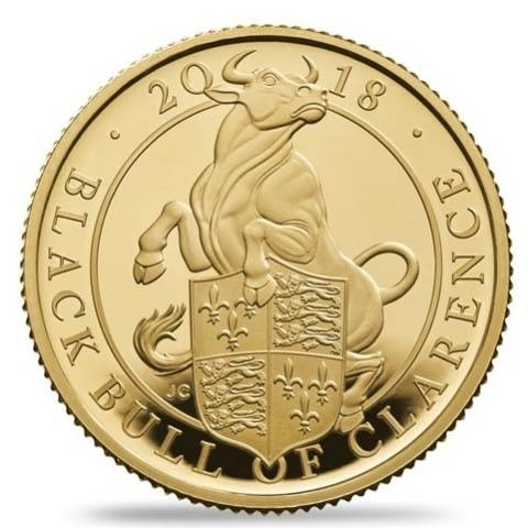 A királynő szörnyei: Clarence fekete bikája 1/4 uncia arany 2018 PROOF