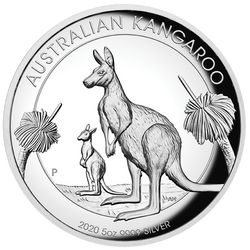 Australisches Känguru 5 oz Silber 2020 Proof High Relief 