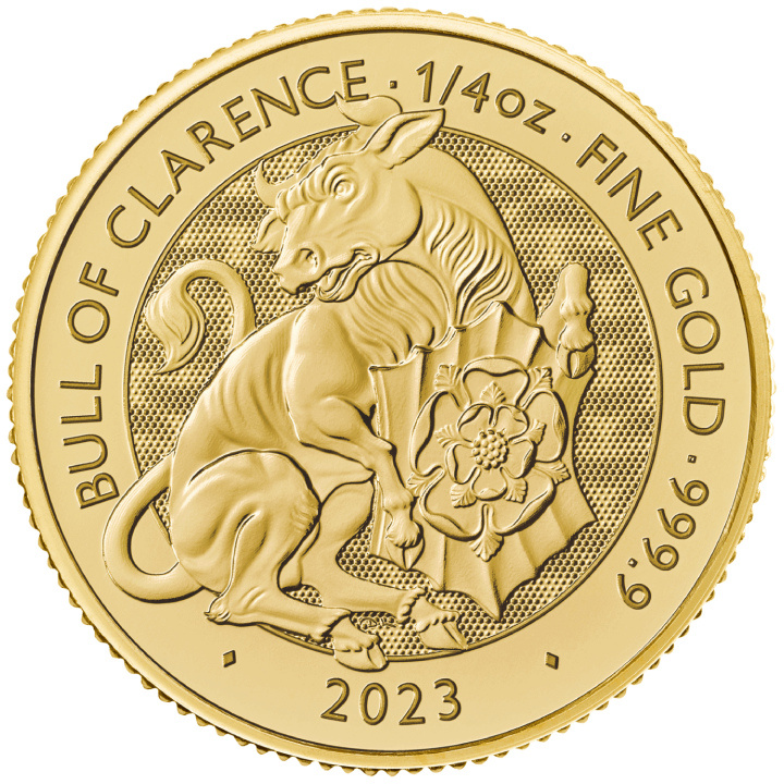 The Royal Tudor Beasts: The Bull of Clarence 1/4 uncji Złota 2023 
