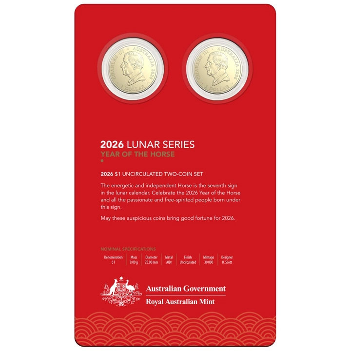RAM: Set of 2 Lunar - Year of the Horse Coins 2026