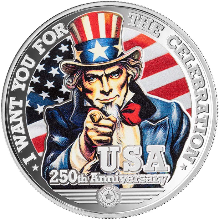 Niue Uncle Sam colorată 1/2 oz Argint 2026 Proof