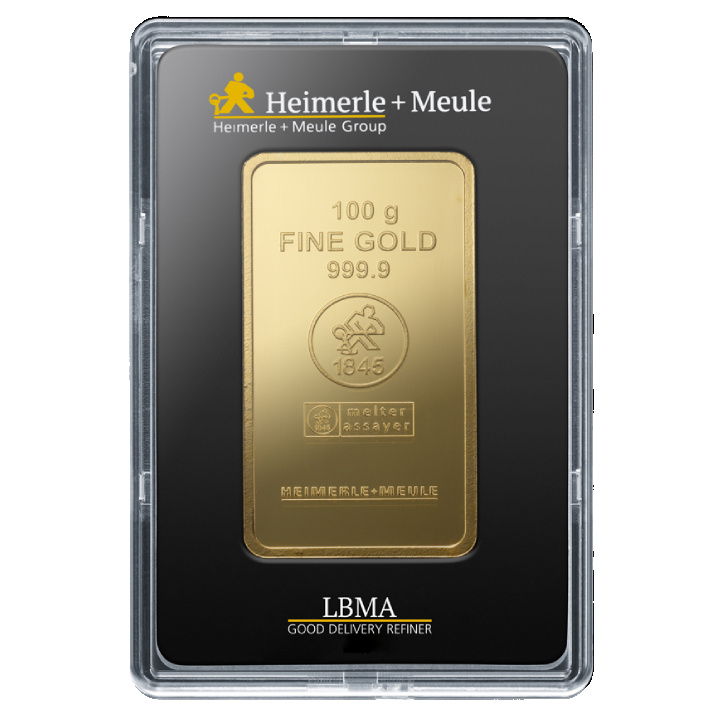 Lingot d’or 100 g Heimerle + Meule